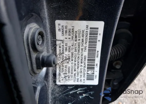 2018 Honda Civic Lx z USA, uszkodzony, nr VIN 2HGFC2F56JH595905